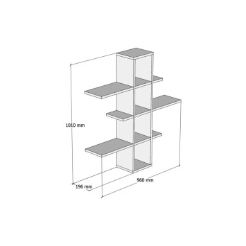 Estante de pared Ardo blanco nogal - 835PUQ1641