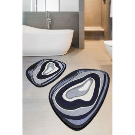 Alfombra de baño Set (2 piezas) Piedra lila púrpura gris