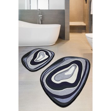 Alfombra de baño Set (2 piezas) Piedra lila púrpura gris