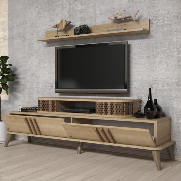 Mueble TV con estante Eylül roble - 845HCT3062