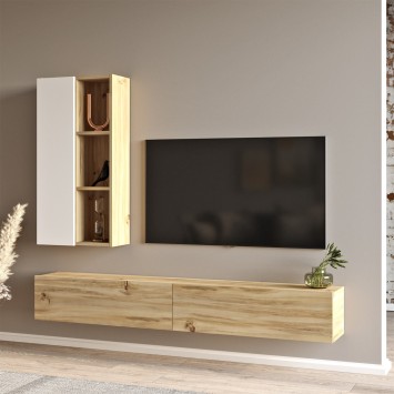 Mueble TV con estante LV10 WK roble blanco - 921YRD1119