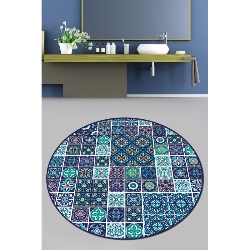 Alfombra de baño Carres Bleus (160 cm) multicolor