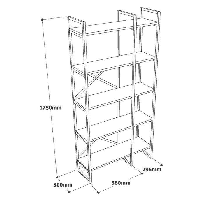 Librería VG4-W dorado blanco