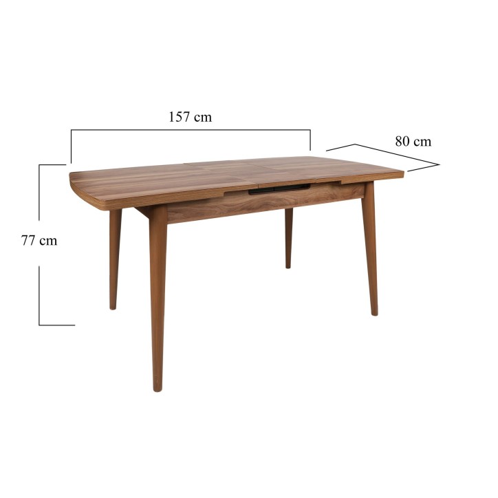 Mesa de comedor extensible Inci 1141 nogal