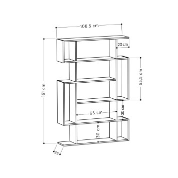 Librería Mito antracita marrón claro - 776HMS3617