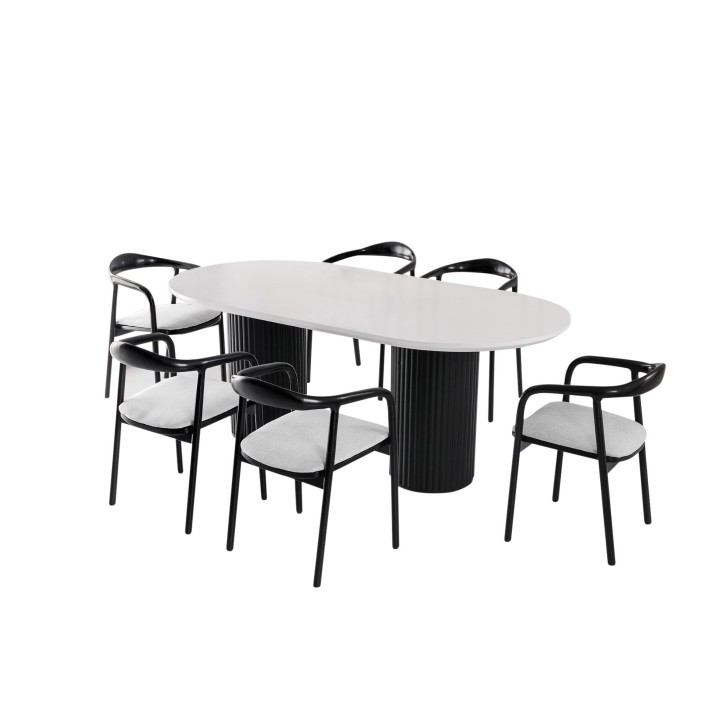 Mesa comedor LI-932 blanco negro