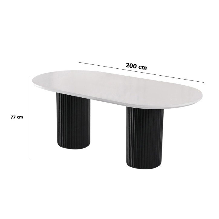 Mesa comedor LI-932 blanco negro