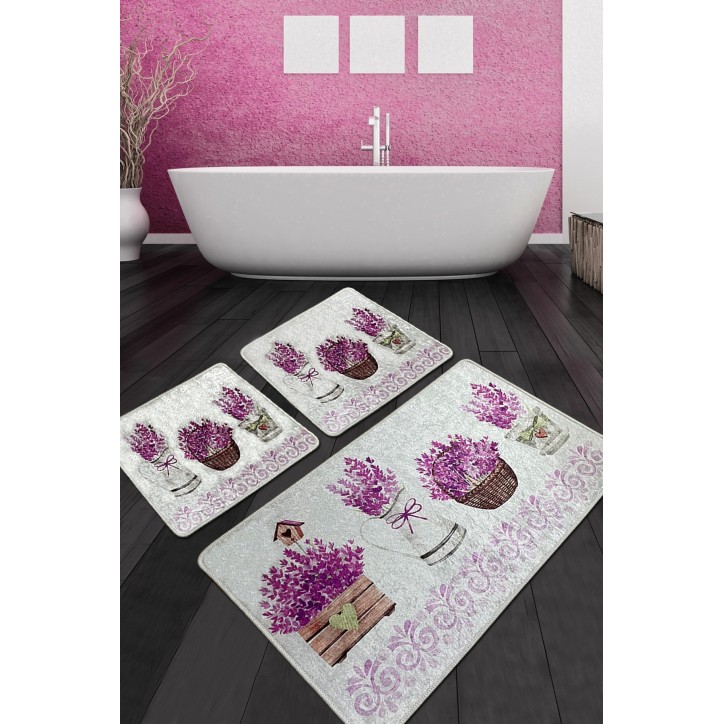 Alfombra de baño Set (3 piezas) Giardino Di Lavanda Djt multicolor