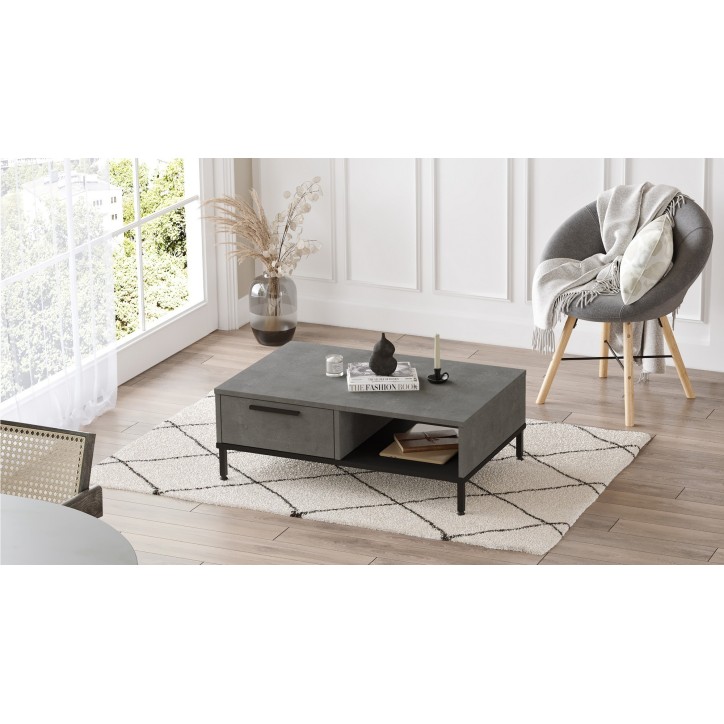 Mesa de centro LV18-RL negro plata