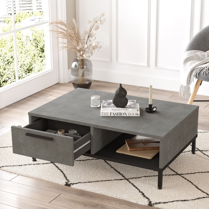 Mesa de centro LV18-RL negro plata