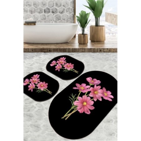 Alfombra de baño Set (3 piezas) Sitivo Djt  verde rosa negro