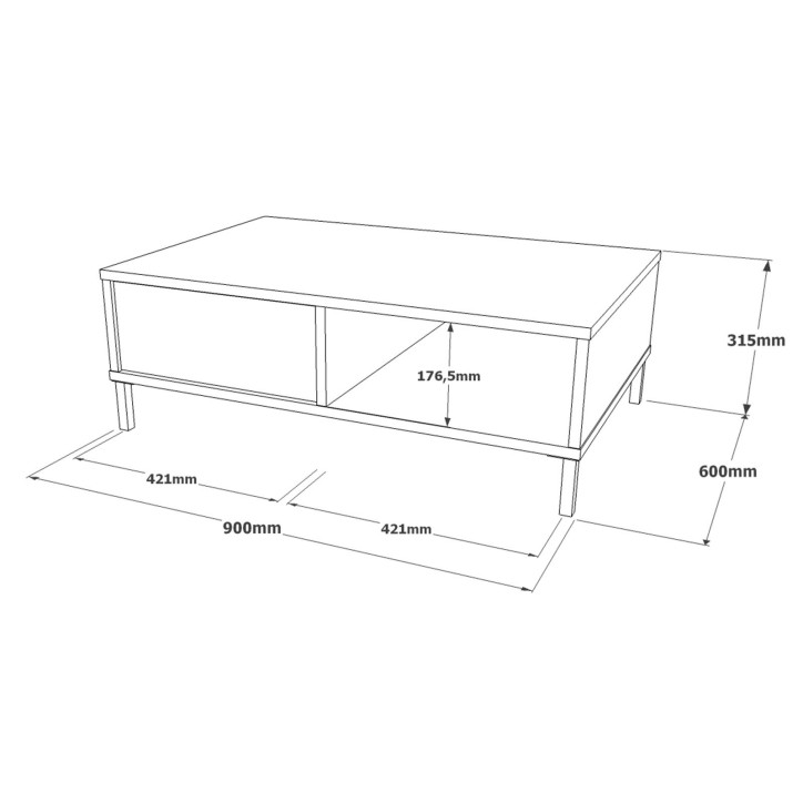 Mesa de centro LV18-RL negro plata