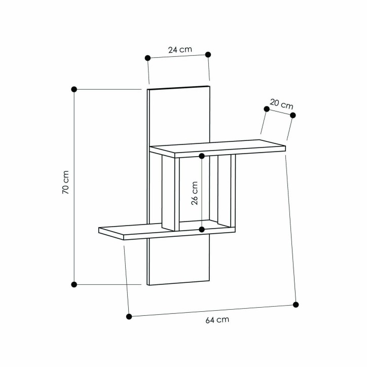 Estante de pared Mill blanco