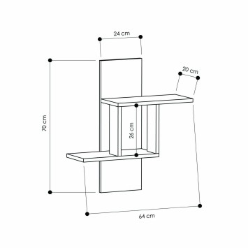 Estante de pared Mill blanco - 776HMS1605