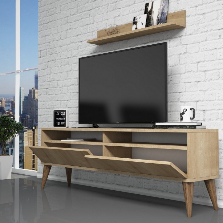 Mueble TV con estante Best roble