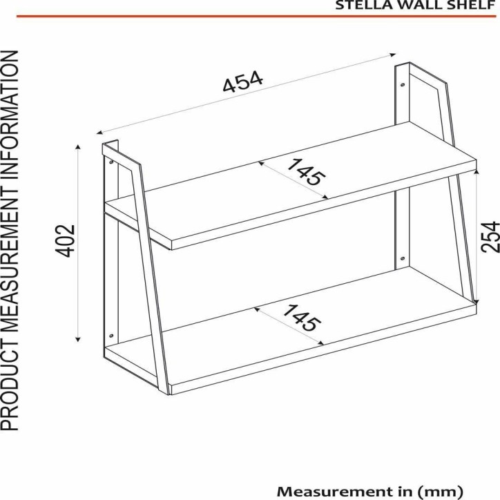 Estante de pared Stella negro nogal