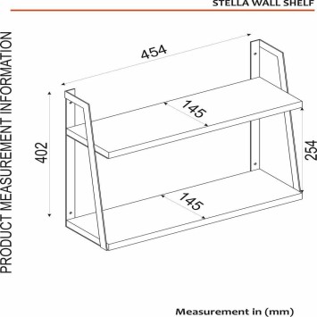 Estante de pared Stella negro nogal - 804TRH1619