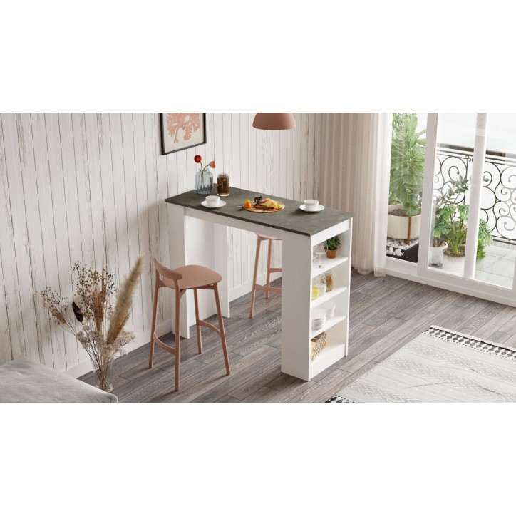 Mesa de bar ST1-GW gris blanco