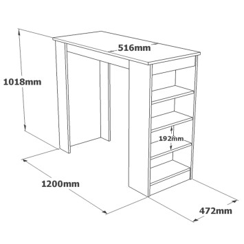 Mesa de bar ST1-GW gris blanco - 956LCS2209