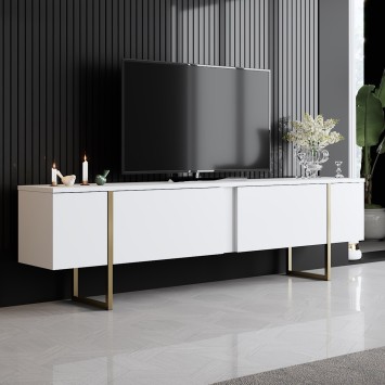 Conjunto de muebles de salón Luxe dorado blanco - 618BLY1174