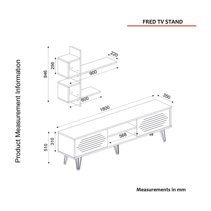 Mueble TV con estante F zafiro