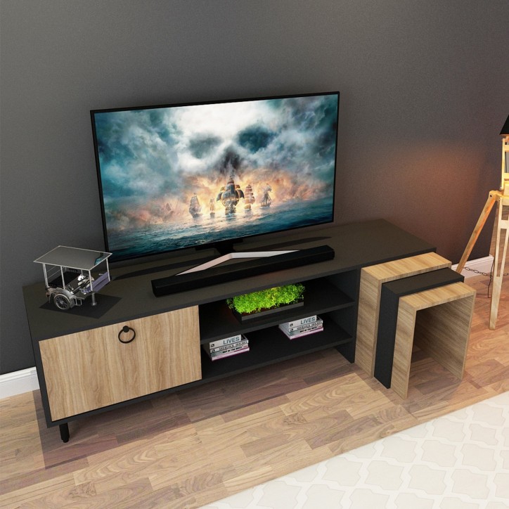 Mueble TV Zigon Sehpalı L503 roble negro