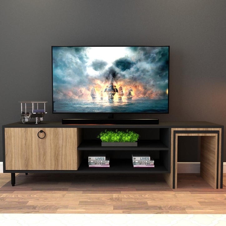 Mueble TV Zigon Sehpalı L503 roble negro