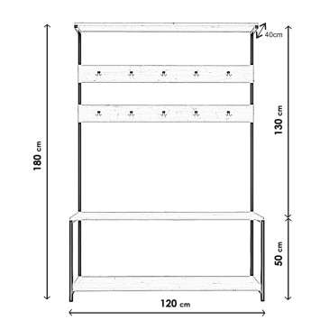 Recibidor Portmanto Ava L1303 roble - 285LCV1174