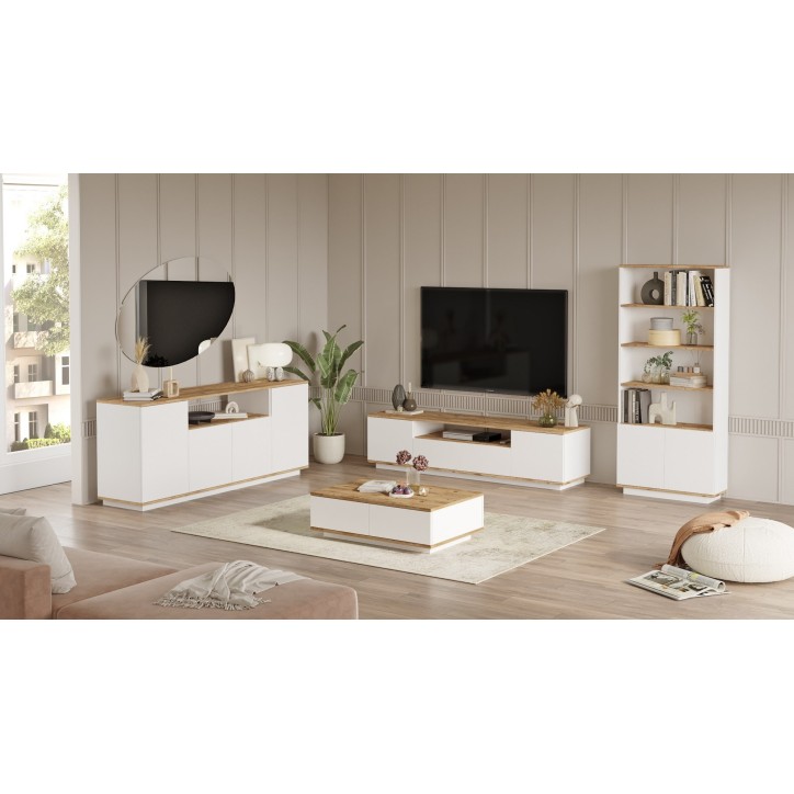 Conjunto de muebles de salón FR19-AW pino atlántico blanco