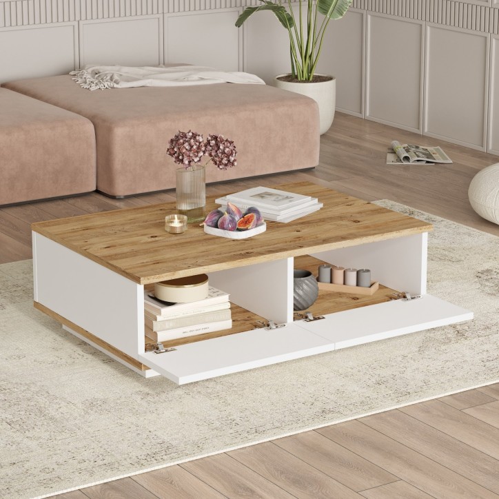 Conjunto de muebles de salón FR19-AW pino atlántico blanco