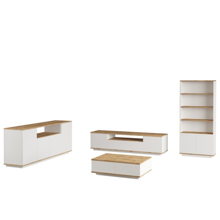 Conjunto de muebles de salón FR19-AW pino atlántico blanco