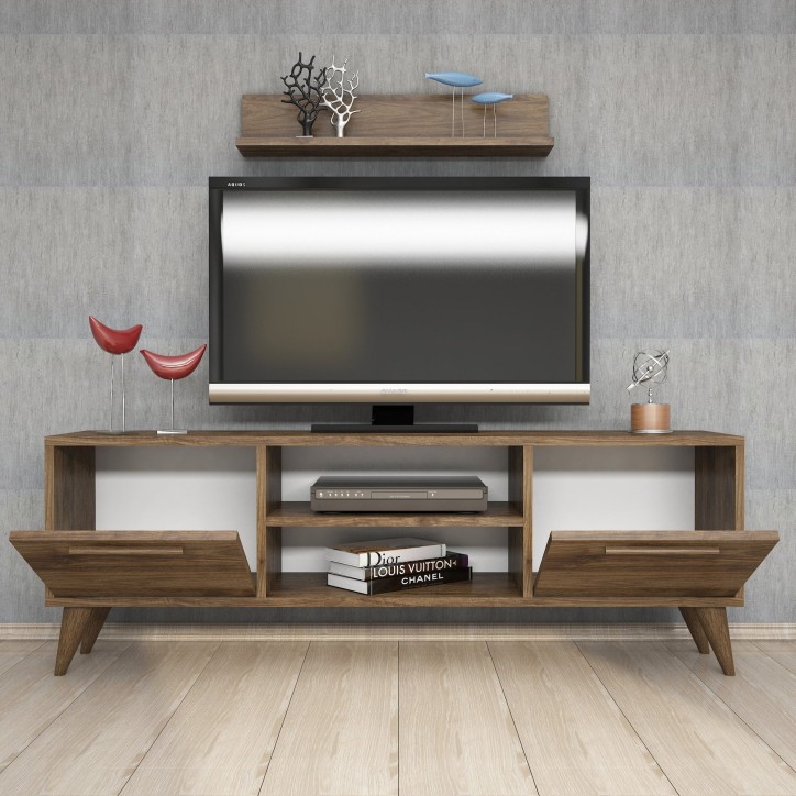 Mueble TV con estante Senfoni 1116 nogal