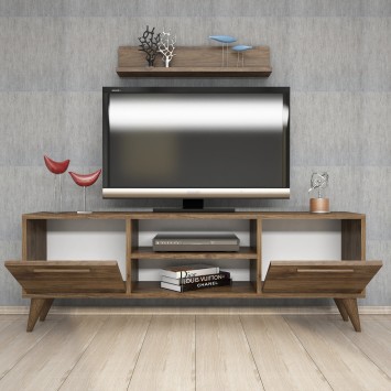 Mueble TV con estante Senfoni 1116 nogal - 389MZA1116