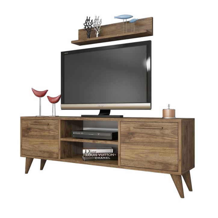 Mueble TV con estante Senfoni 1116 nogal