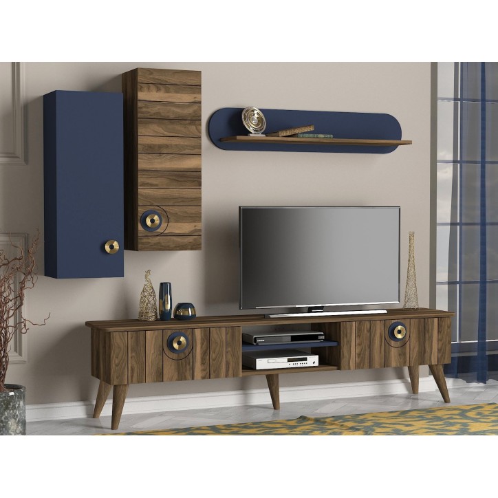 Mueble TV con estante Mare loft nogal