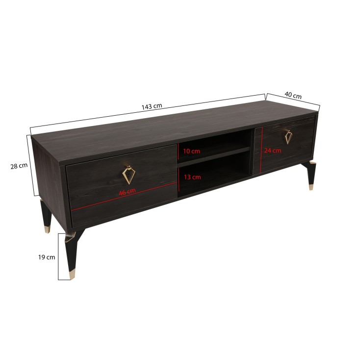 Mueble TV Posh marron oscuro