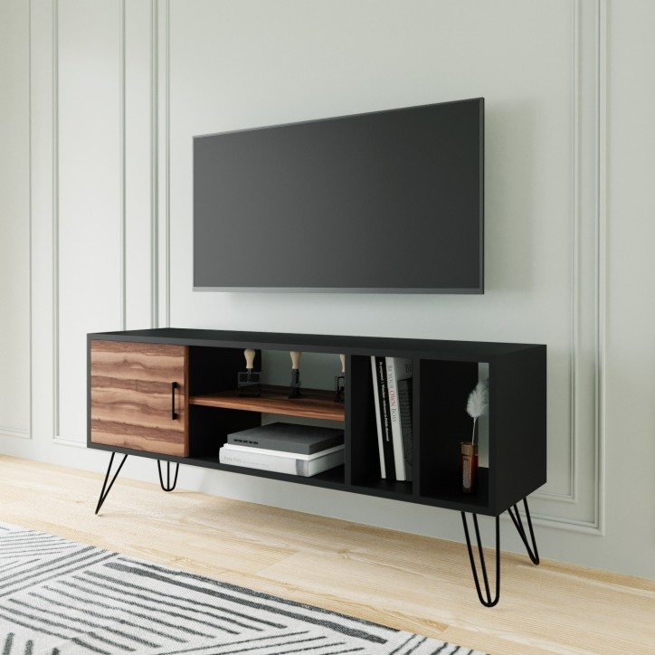 Mueble TV Tuğba-L3023 marrón oscuro