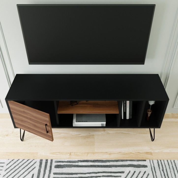 Mueble TV Tuğba-L3023 marrón oscuro