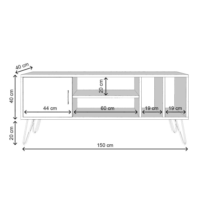 Mueble TV Tuğba-L3023 marrón oscuro