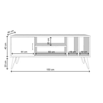 Mueble TV Tuğba-L3023 marrón oscuro - 285LCV1187