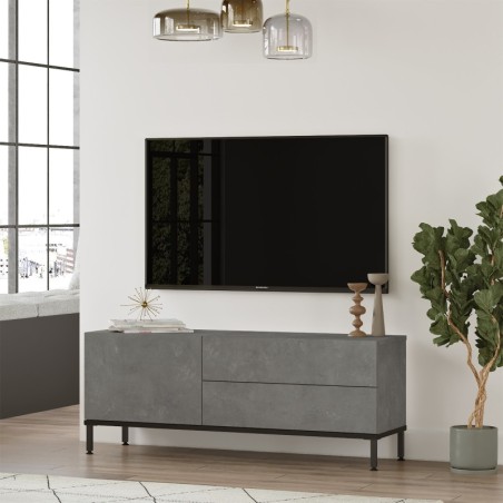 Mueble TV LV5-RL negro plata