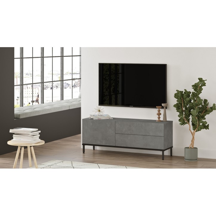 Mueble TV LV5-RL negro plata