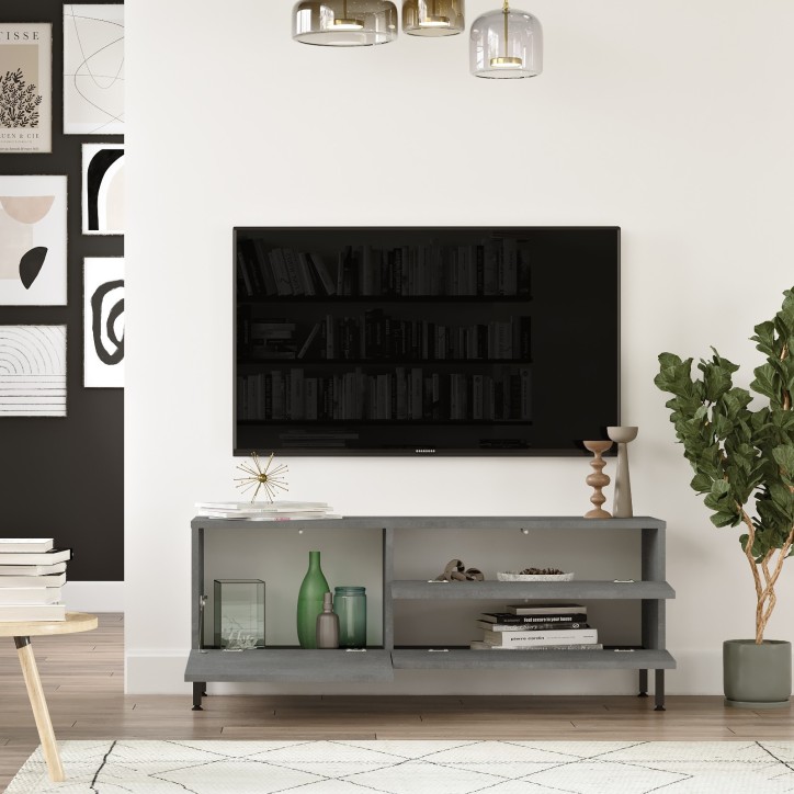 Mueble TV LV5-RL negro plata