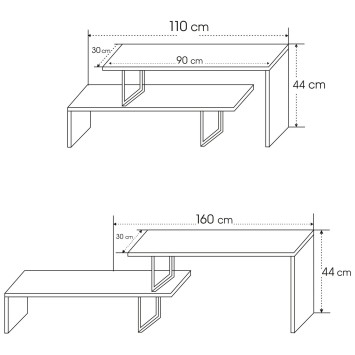 Mueble TV Ovit antracita negro - 854KLN3014