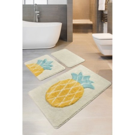 Alfombra de baño Set (3 piezas) Ananas multicolor