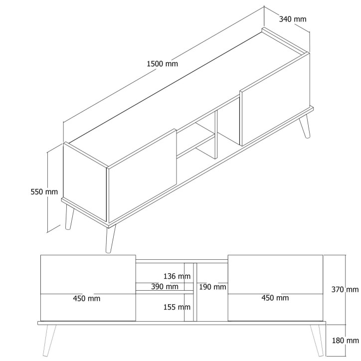 Mueble TV Carmen -1532 roble