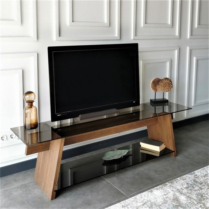 Mueble TV TV201 negro nogal