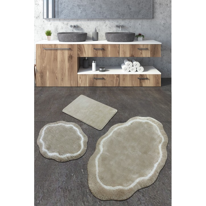 Alfombra de baño Set (3 piezas) Pallasit  piedra