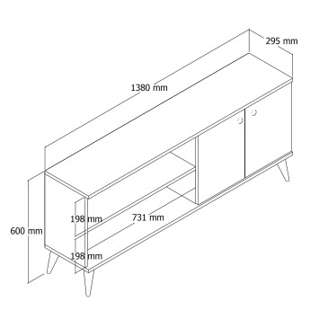 Mueble TV Everest1570 nogal - 389MZA1156