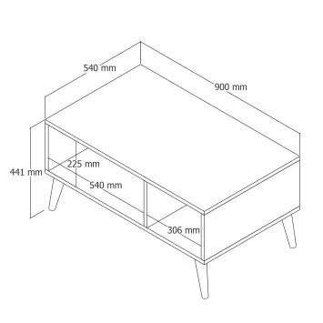 Mesa de centro Exxen-2076 roble - 389MZA1415